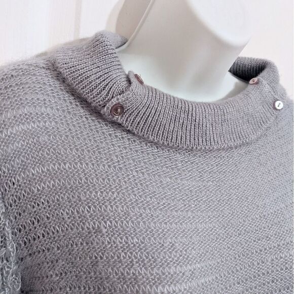 Vintage SEARS wool blend grey knit dress M @Z - Picture 3 of 15